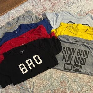 The Children's Place Boys' Graphic Tees - Red, Yellow, Black, Gray, 7 shirts
